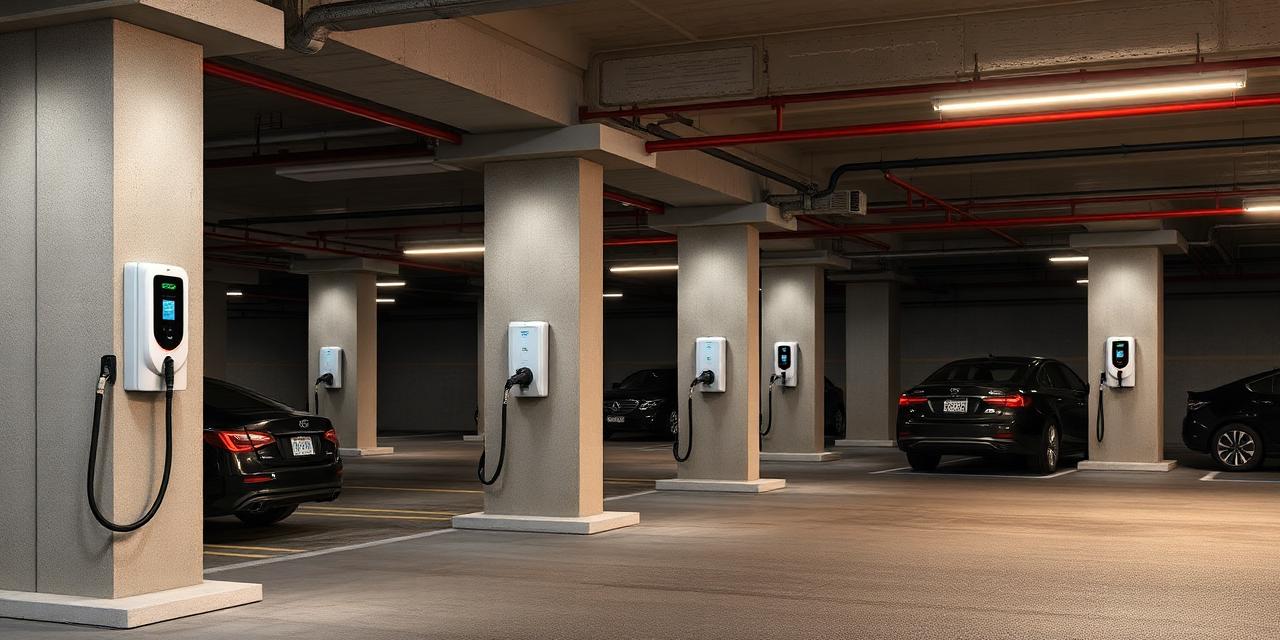 Wallboxes instalados em garagem subterrânea de condomínio